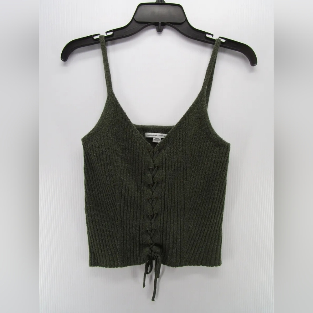 American Eagle Lace Up V-Neck Tank Top